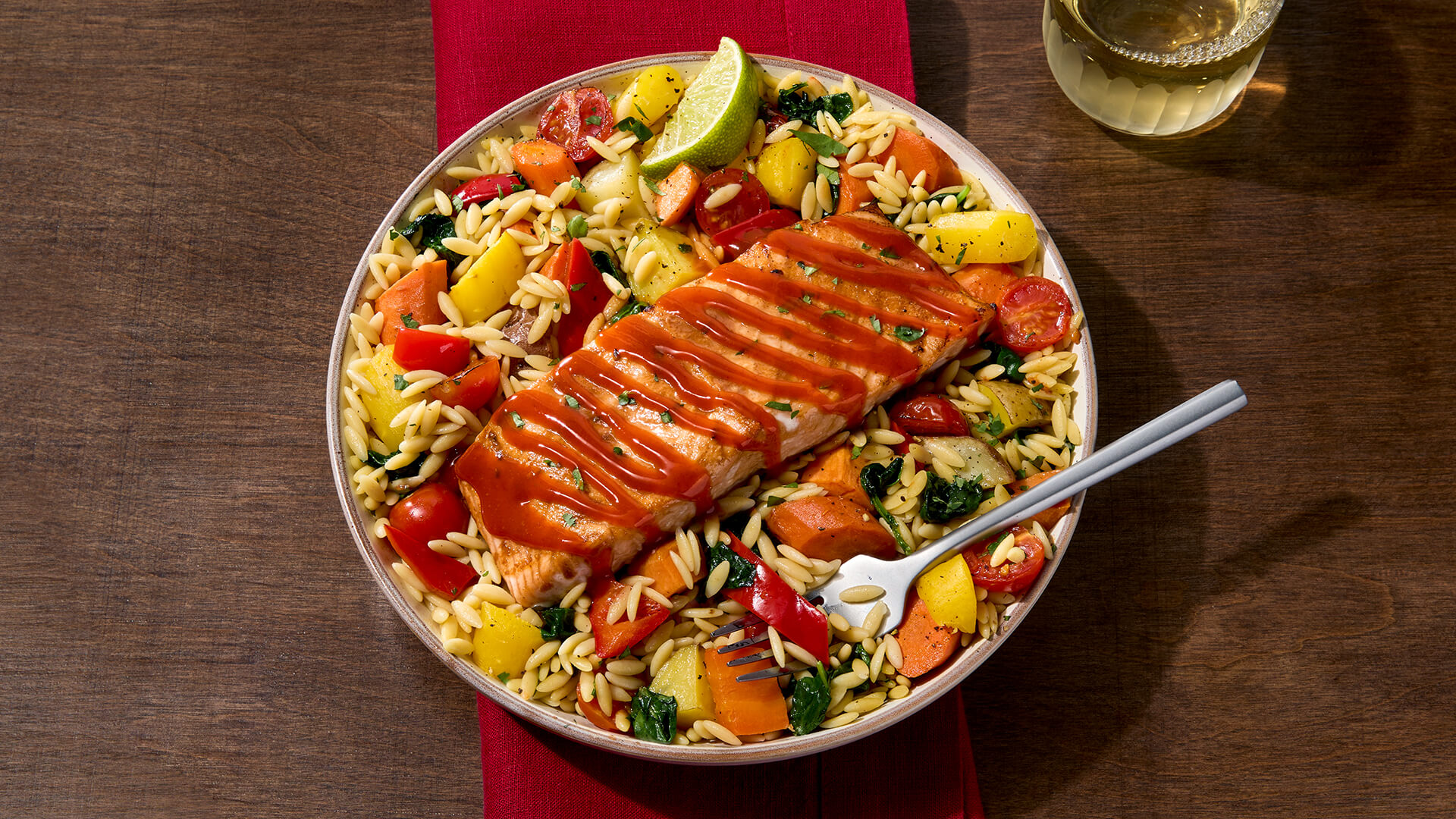 Chili Lime Salmon Orzo